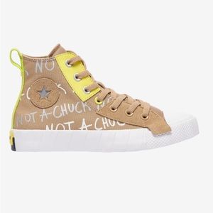 Mens Not a Chuck neon yellow contrast High Top Converse Sneakers size 10.5